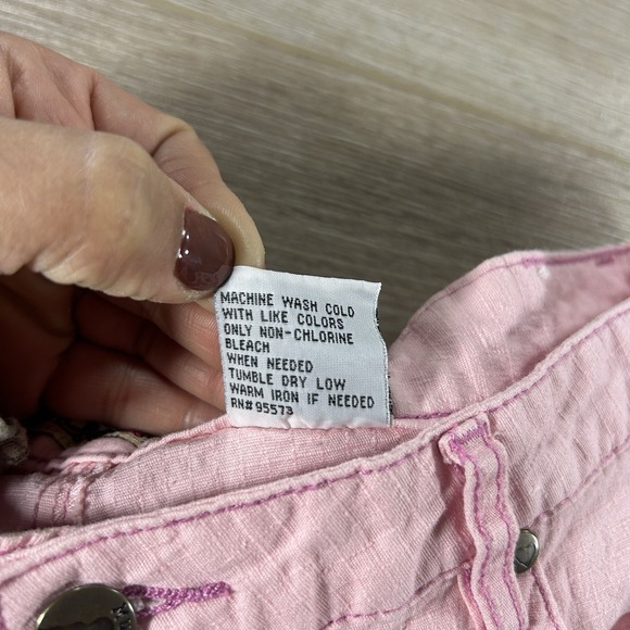 Mudd Size 13 Pink Cargo Shorts Cuffed Stretch Ripstop Midrise Y2K 90s - Picture 8 of 12